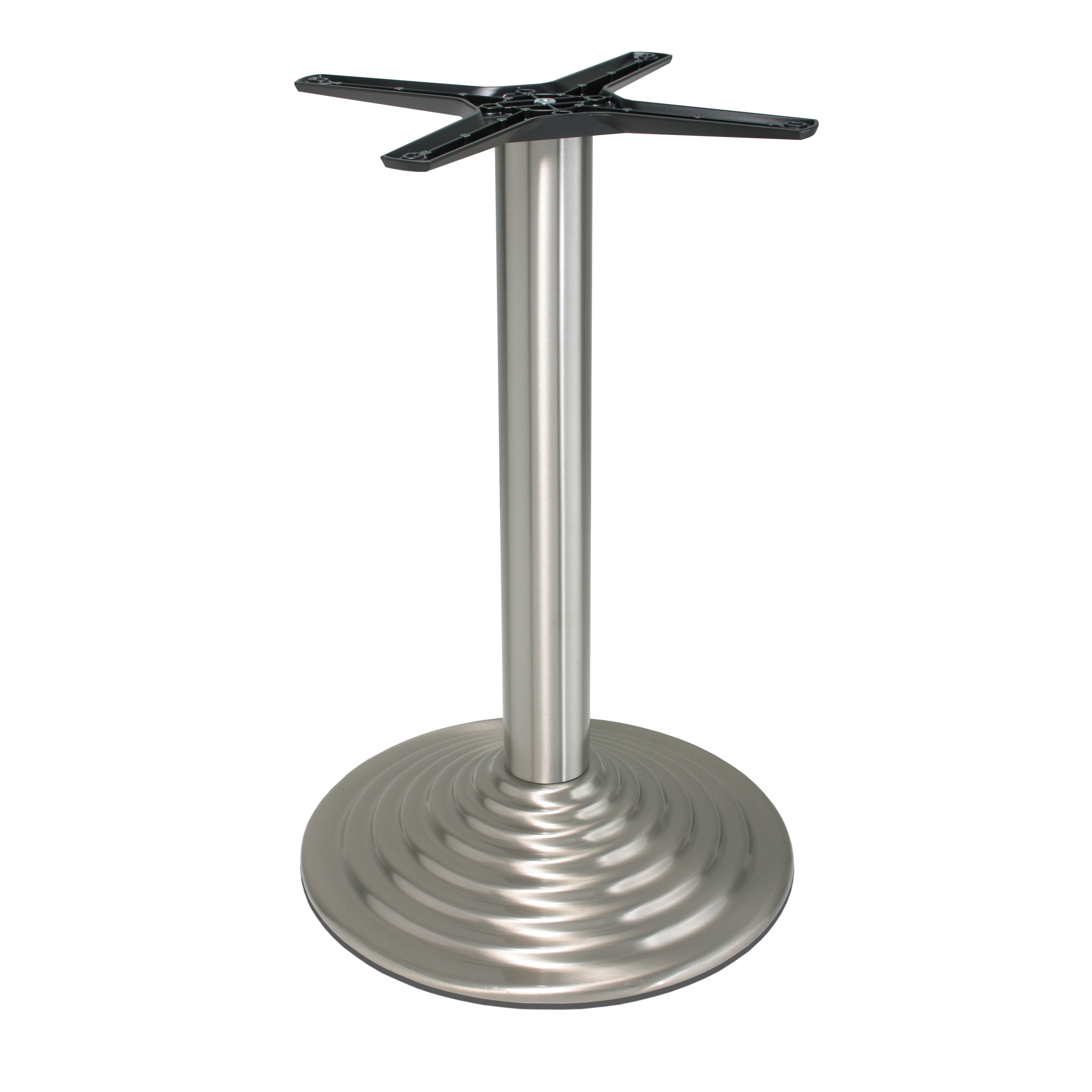Tischgestell Edelstahl P450inox - rostfrei - satiniert - matt - runde Bodenplatte