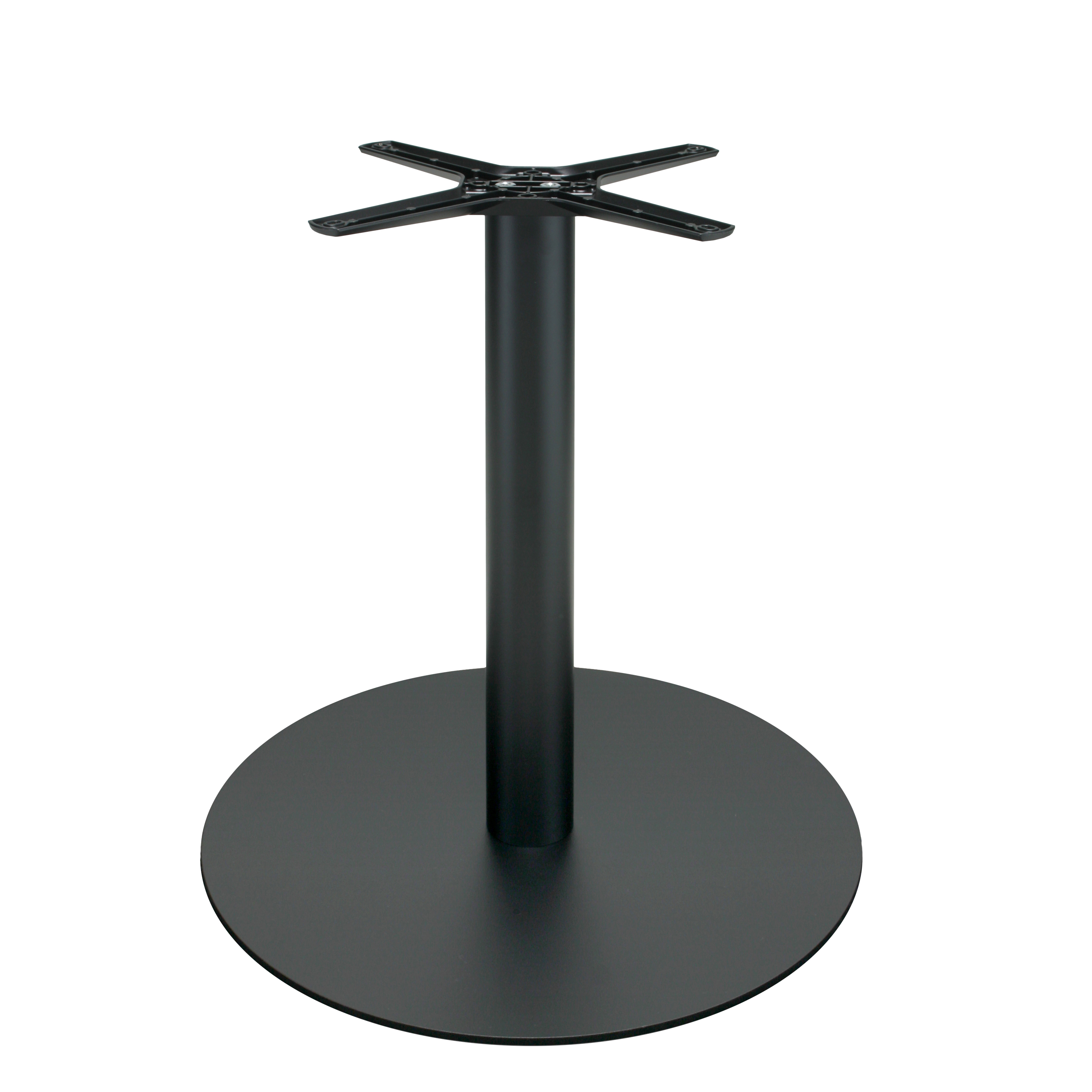 Tischgestell P020F aus Metall, pulverbeschichtet schwarz, rund