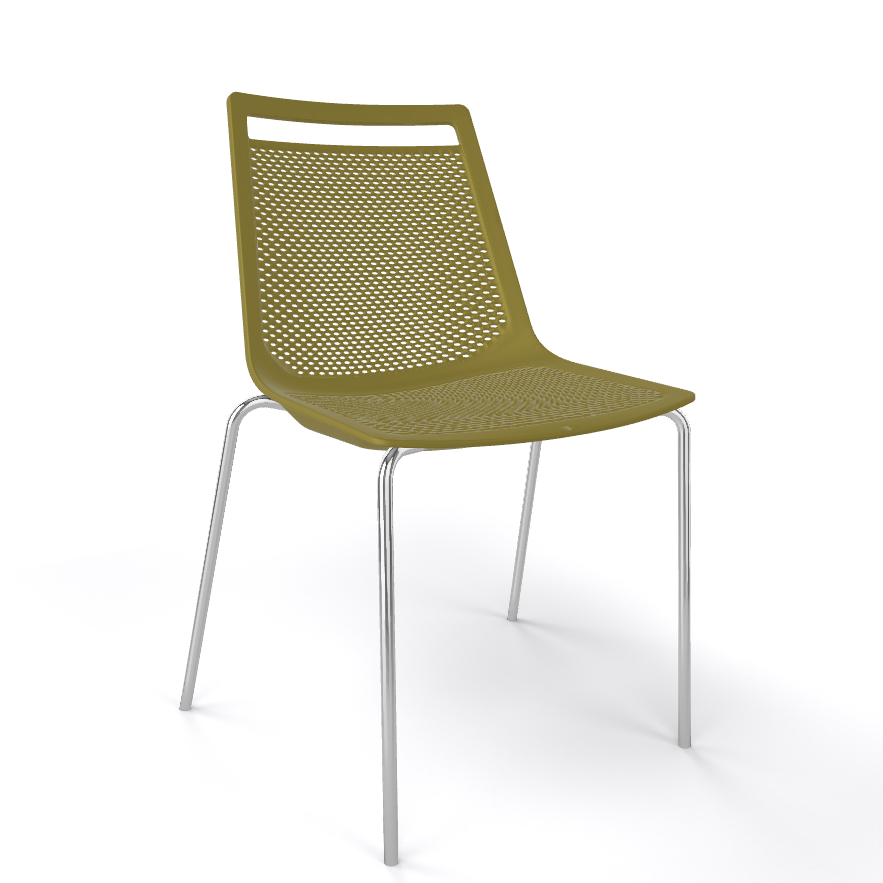 Metallstuhl GABER AKAMI NA, Kunststoffsitzschale, 4-beinig ( verchromt) , stapelbar, verschiedene Farben