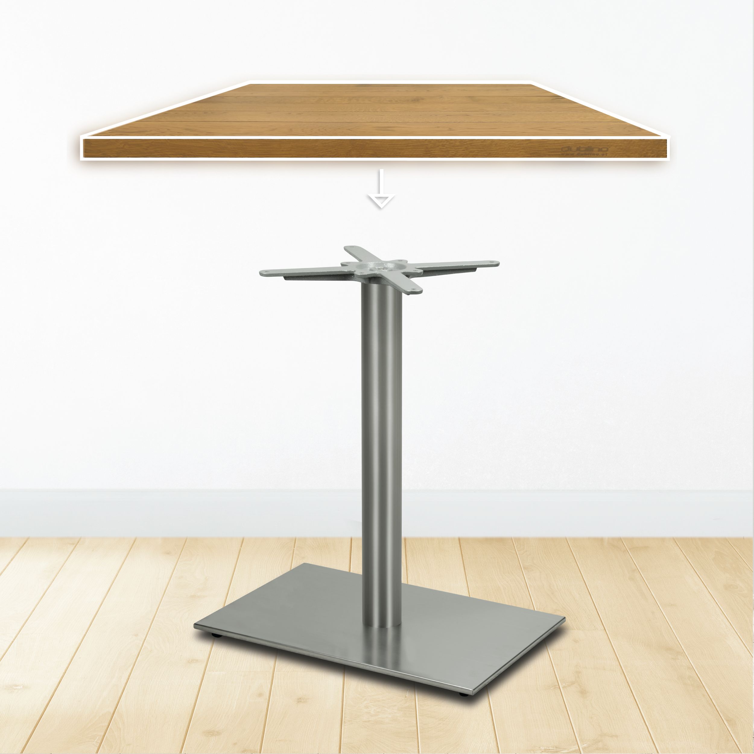 Tischgestell Edelstahl PD7095inox AISI 304 Premium - satiniert - matt