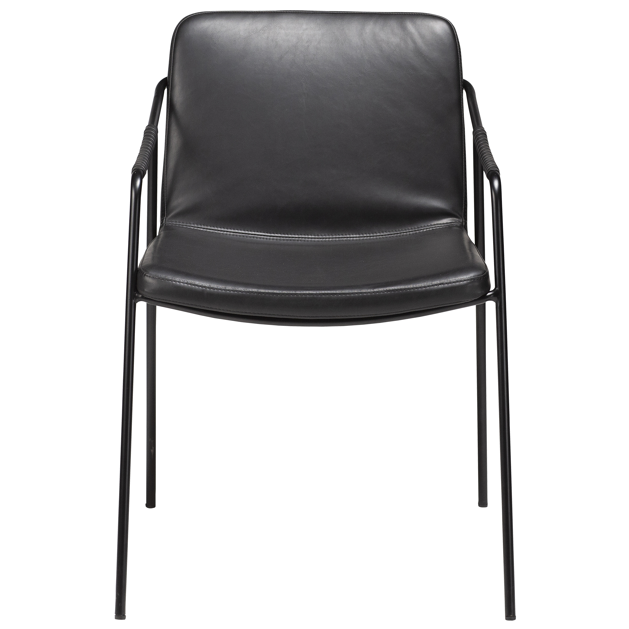 Dan-Form Boto Sessel - Vintage schwarzes Kunstleder mit schwarzen Beinen