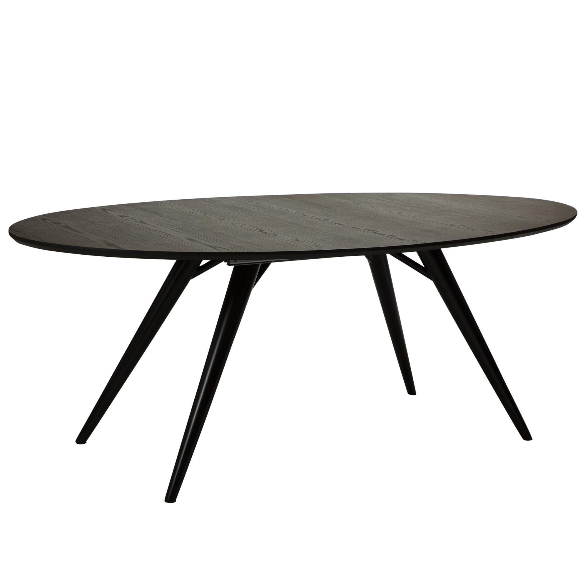 Dan-Form Eclipse Tisch - Tischplatte aus grau gebeizter Esche - oval - mit Verlängerung
