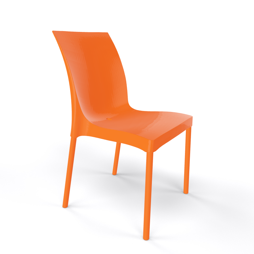 Gaber IRIS Gartenstuhl - stapelbar - Metall mit Kunststoff Sitzschale - orange