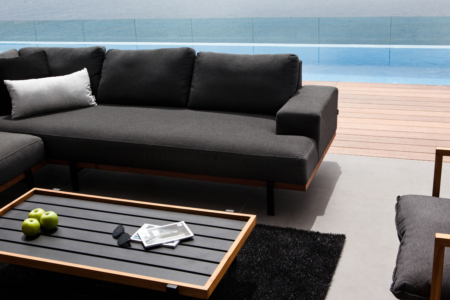 Premium Garten LoungeSet Santiago - 6-teilig - Teakholz - Aluminium - mit Sunbrella Bezug