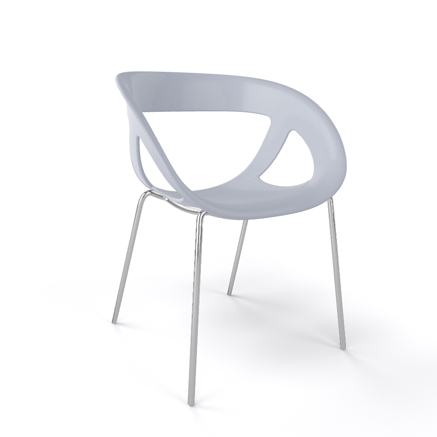 GABER MOEMA 69 Metallstuhl (verchromt), Kunststoff Sitzschale, stapelbar