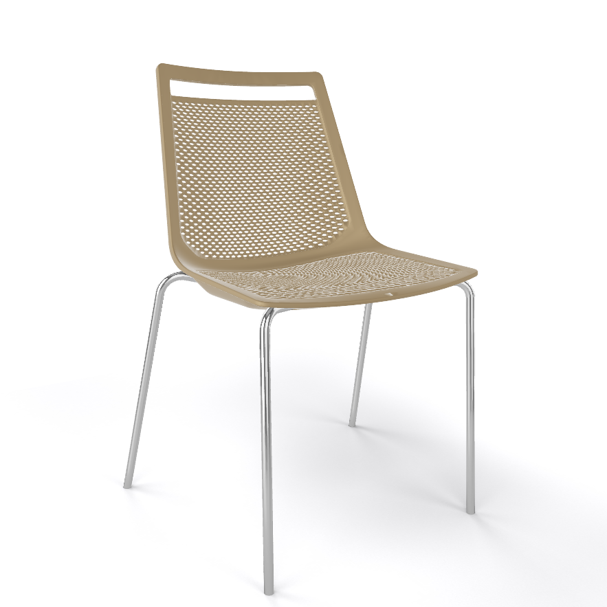 GABER AKAMI NA Metallstuhl, Kunststoffsitzschale, 4-beinig ( verchromt) , stapelbar, verschiedene Farben