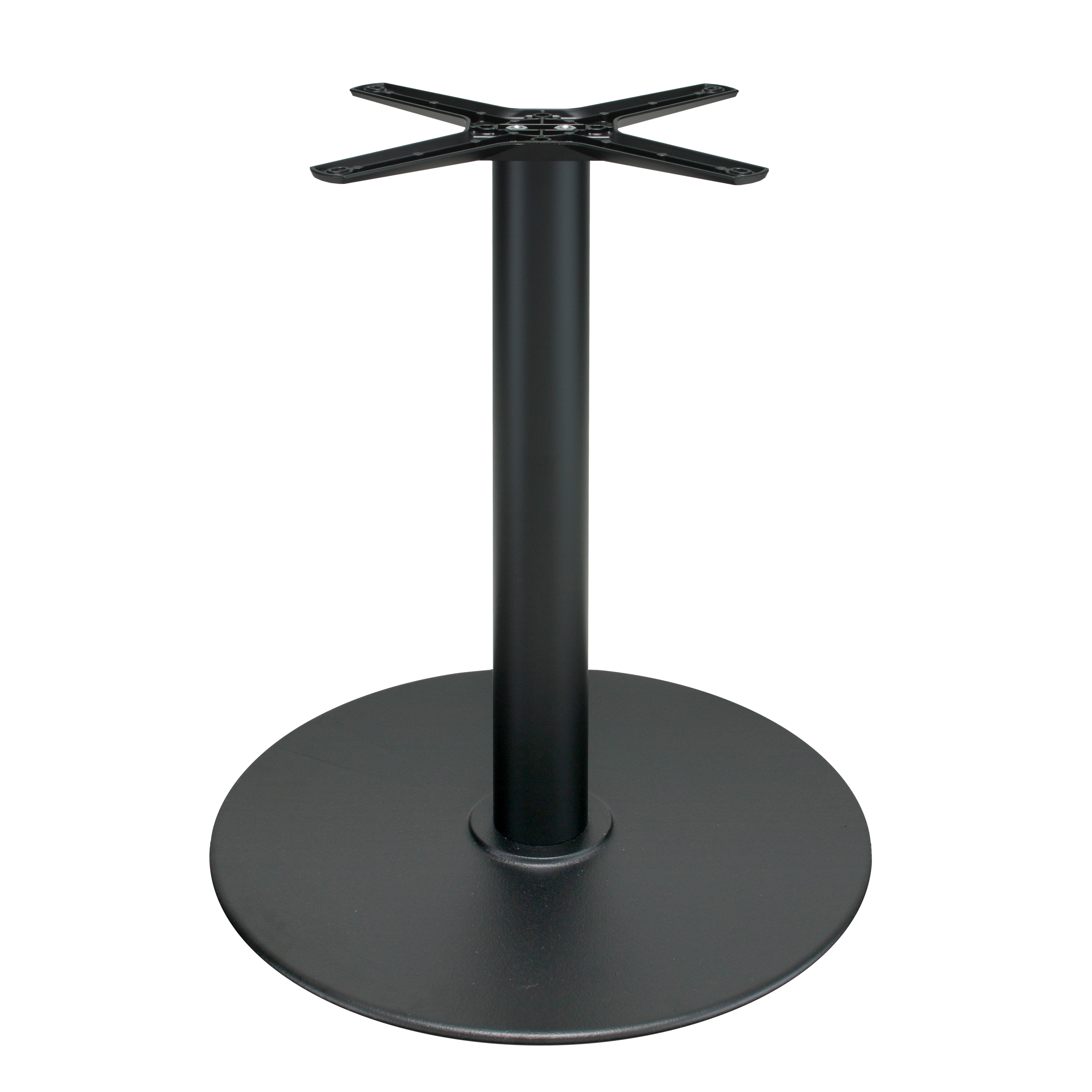 Tischgestell P111 aus Gusseisen, pulverbeschichtet schwarz, rund