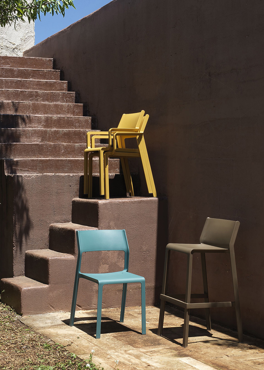 NARDI TRILL BISTROT Gartenstuhl, recyclebarer Kunststoff, stapelbar, Farbe: antracite