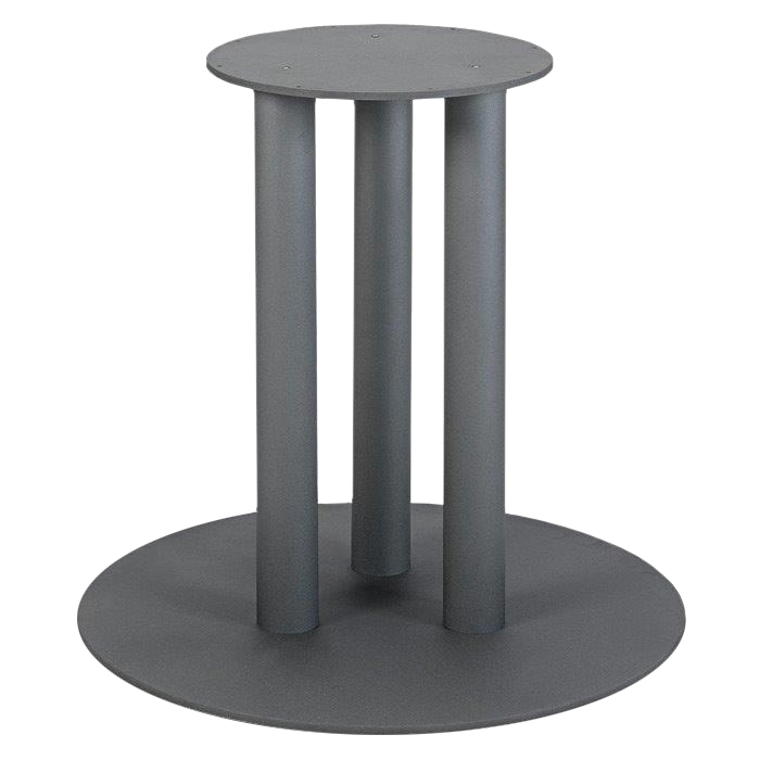 Tischgestell P081F aus Metall, pulverbeschichtet schwarz, 3 Säulen, rund