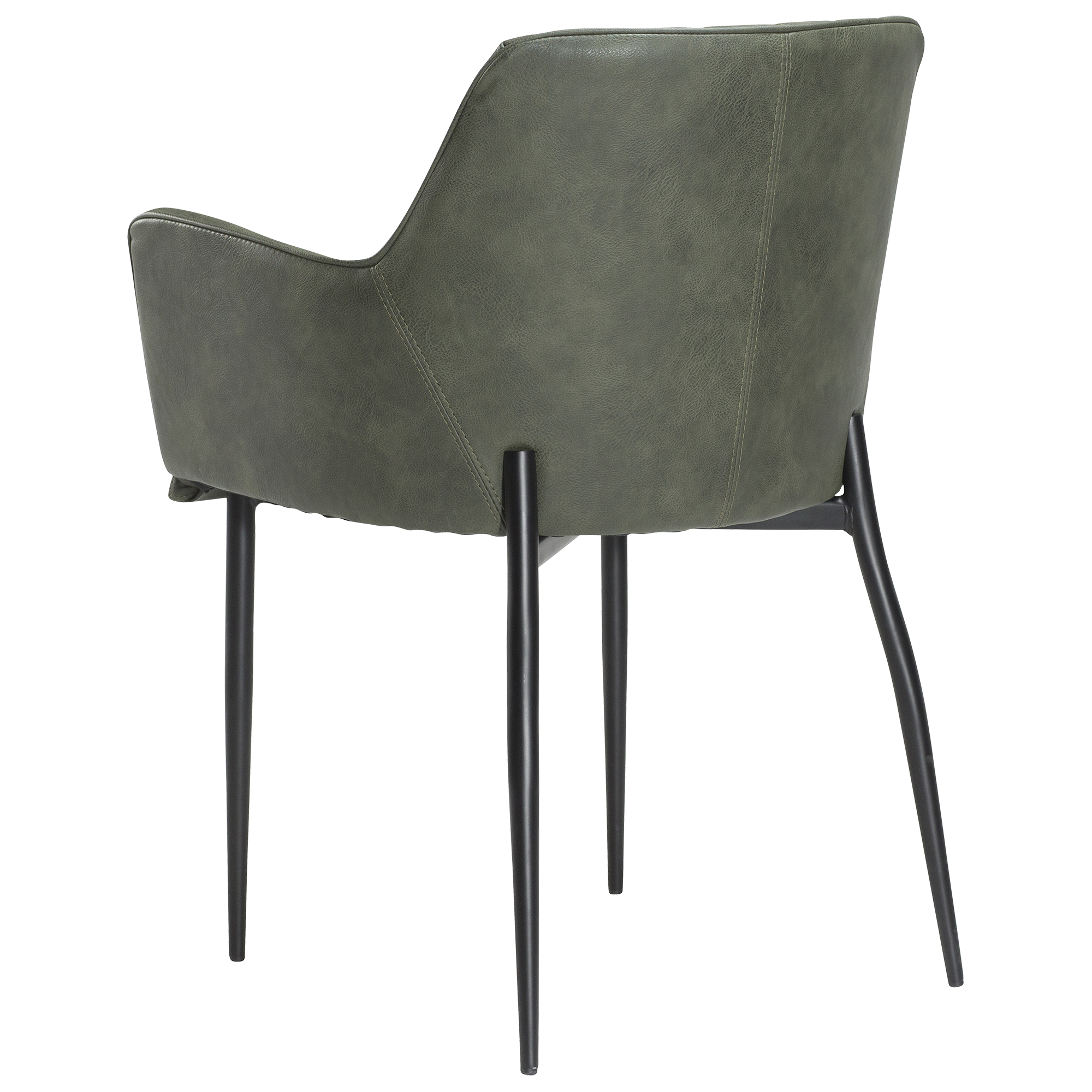 Dan-Form Rombo Sessel - Vintage grünes Kunstleder mit schwarzen Beinen