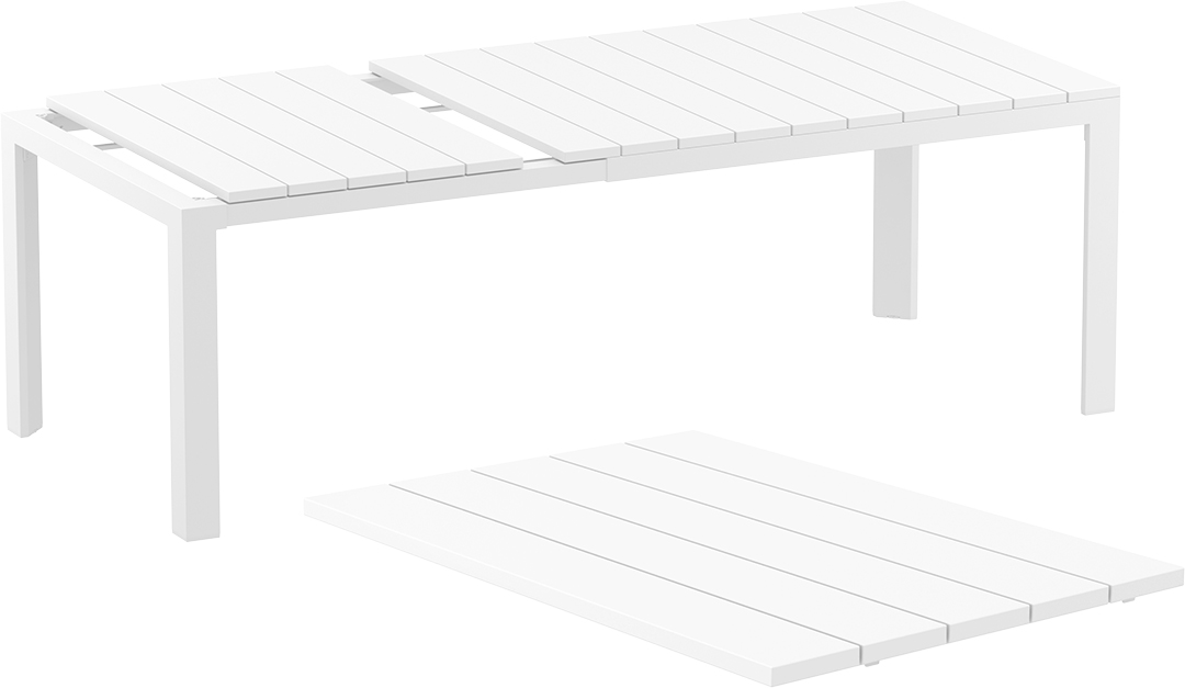 Siesta Atlantic 140/210 Gartentisch - 140/210x100 cm - weiß