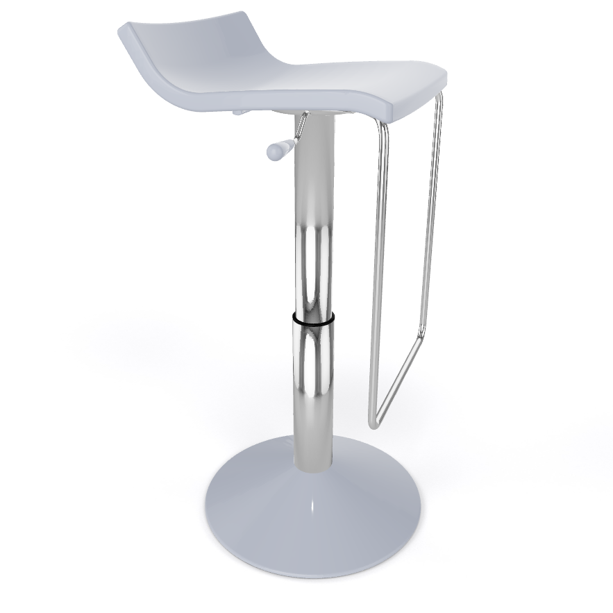 GABER MICRO A Barhocker (verchromt), Kunststoff Sitzschale, höhenverstellbar, drehbar