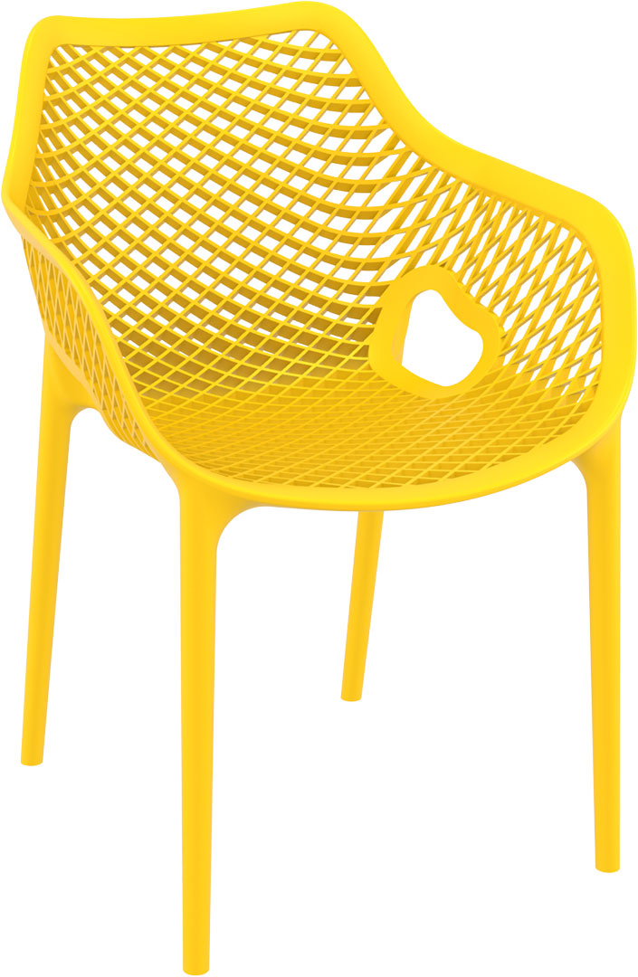 Siesta Air XL Gartensessel - mit Armlehne - Kunststoff - stapelbar - gelb
