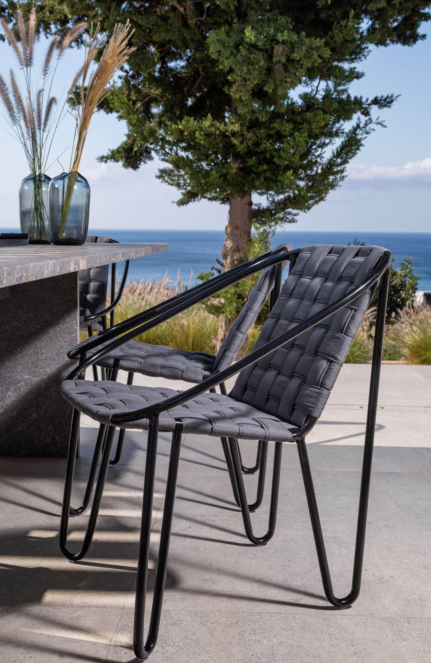 Design Gartenstuhl Jardina - stapelbar - Aluminium mit Sunbrella Bezug