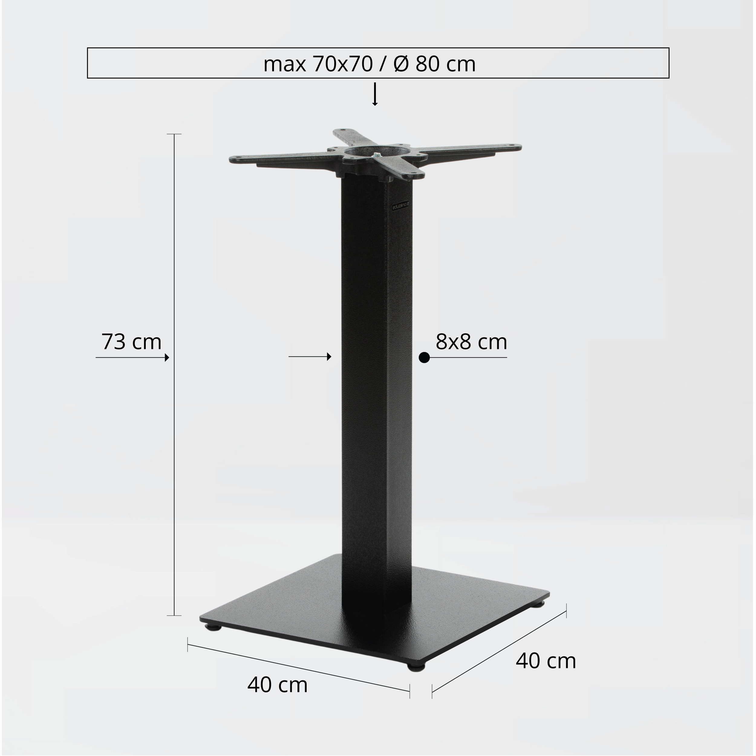 Tischgestell PJ7087 Premium - pulverbeschichtet schwarz - quadratisch