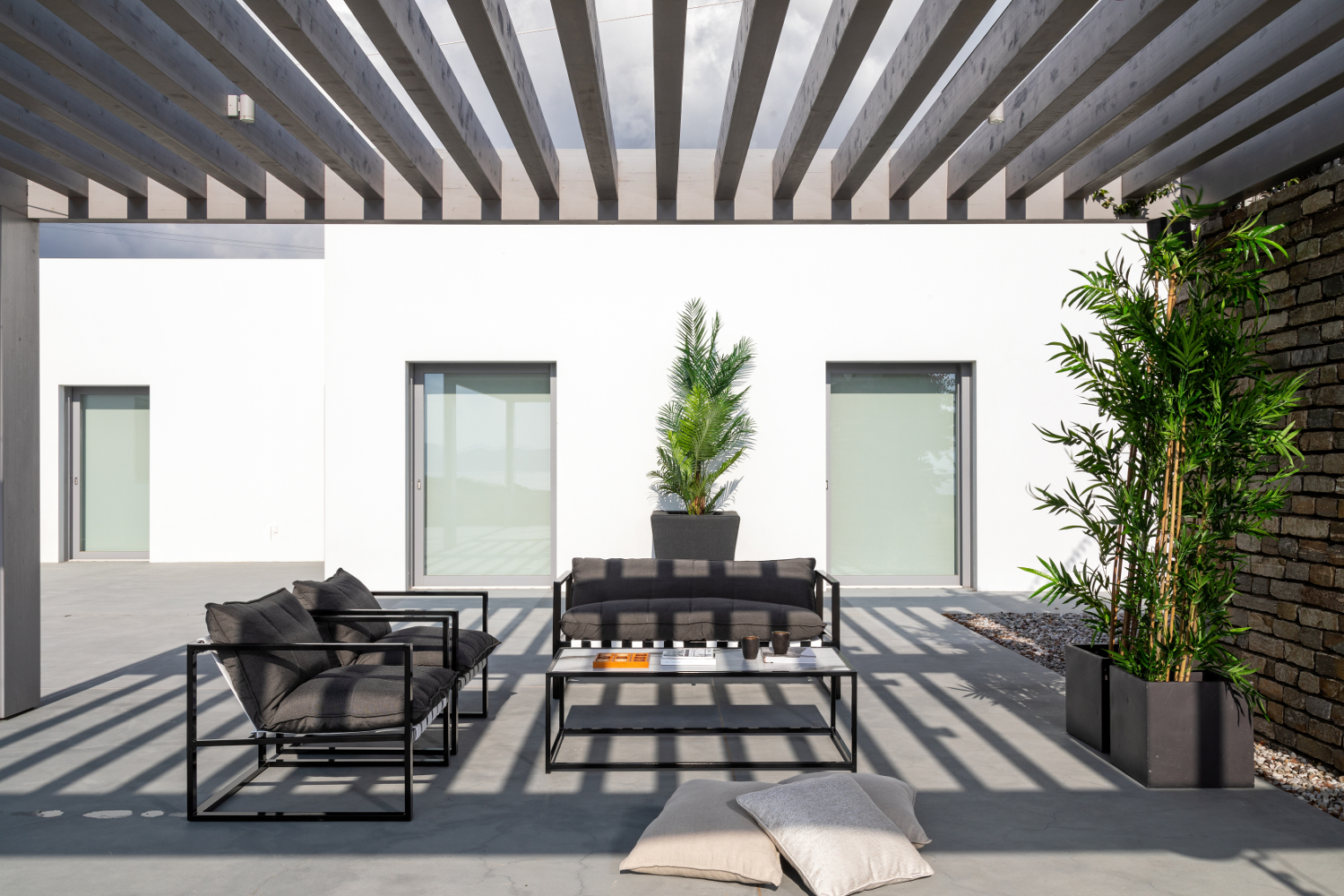Premium Garten Loungeet Hidalgo - 5-teilig inkl. Tisch - Aluminium mit Sunbrella Bezug