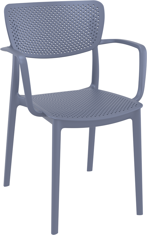 Siesta Loft Kunststoff Gartenstuhl, stapelbar, Farbe: dunkel grau