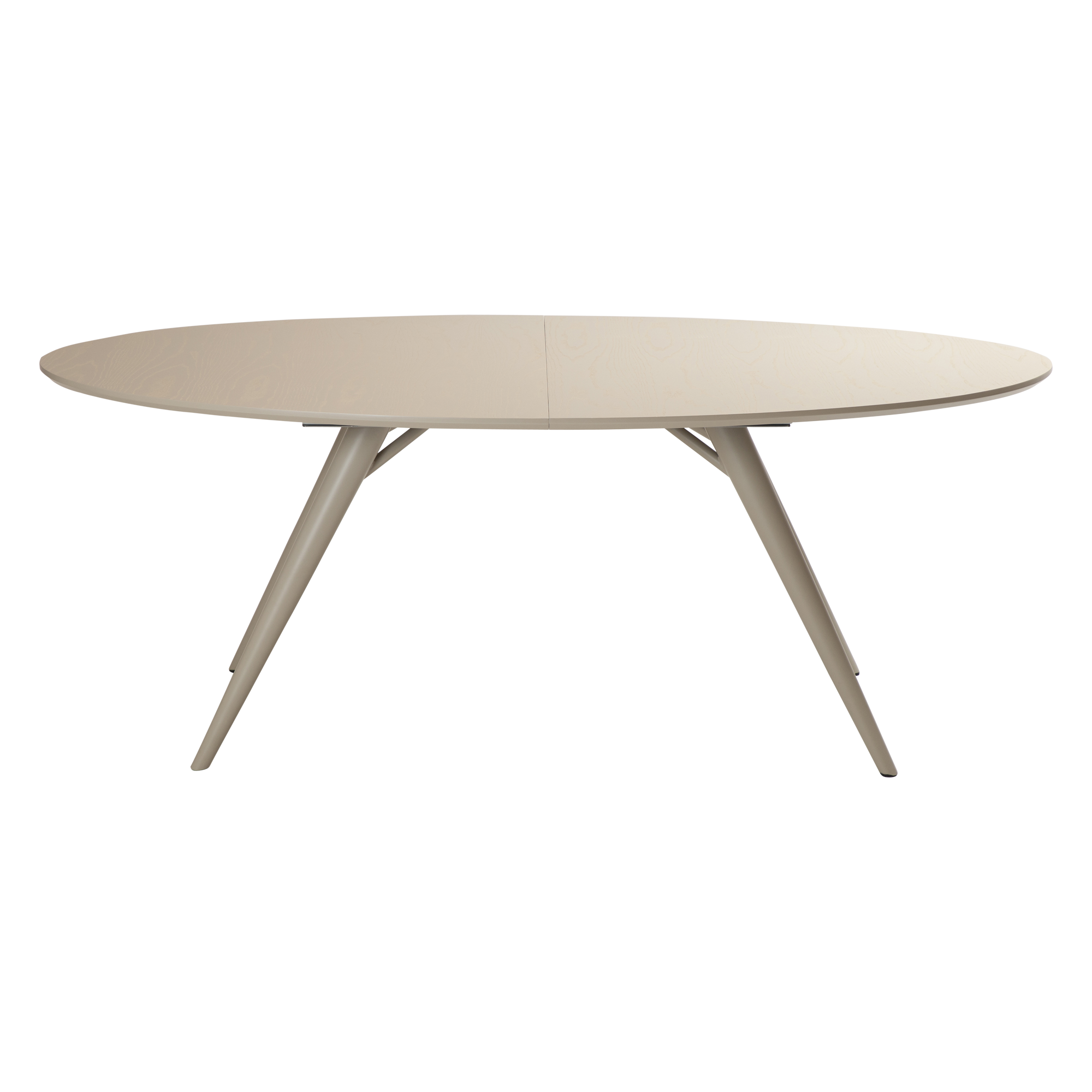 Dan-Form Eclipse Tisch - Tischplatte aus kaschmirfarben gebeiztem Eichenfurnier - oval - mit Verlängerung