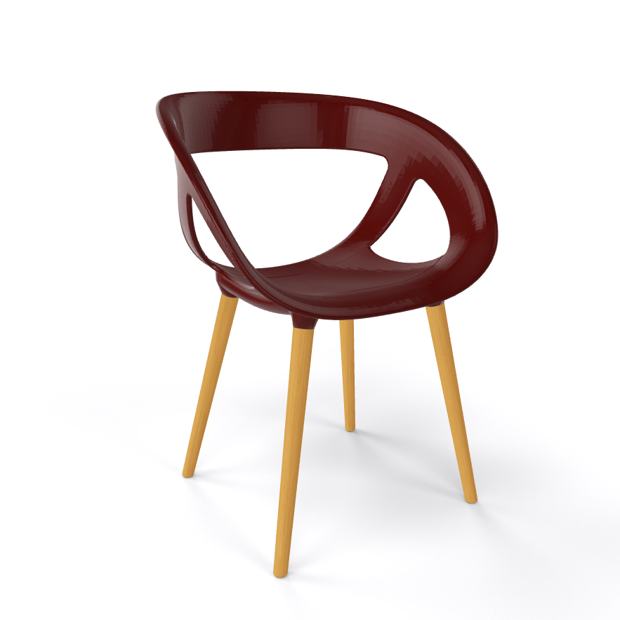 Gaber Moema BLF Kunststoffstuhl mit Holzbeinen