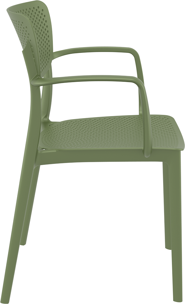Siesta Loft Kunststoff Gartenstuhl, stapelbar, Farbe: olivgrün