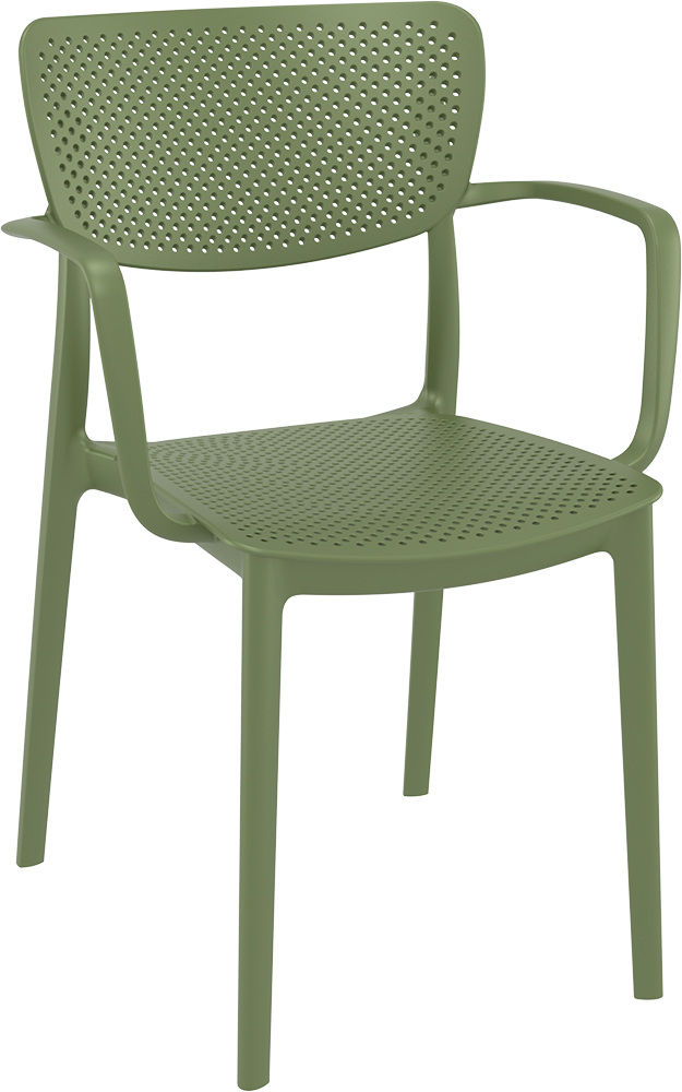 Siesta Loft Kunststoff Gartenstuhl - stapelbar - olivgrün