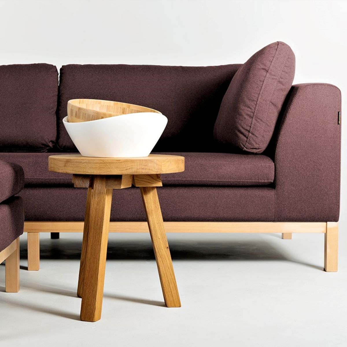 3er Sofa FANA, Holzgestell, Farbe: HEMATITE BRAUN