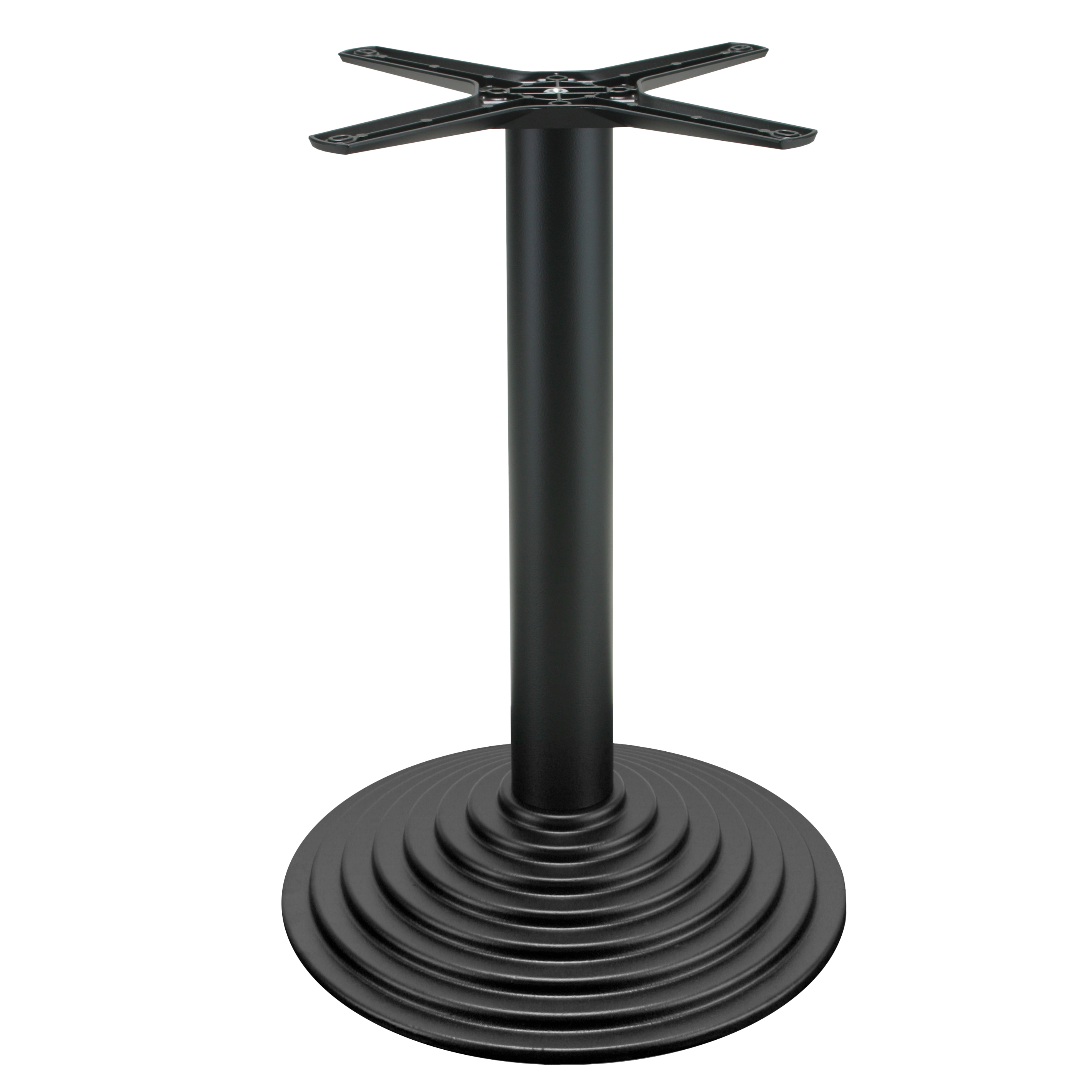 Gusseisen Tischgestell P102, pulverbeschichtet schwarz, runde Bodenplatte