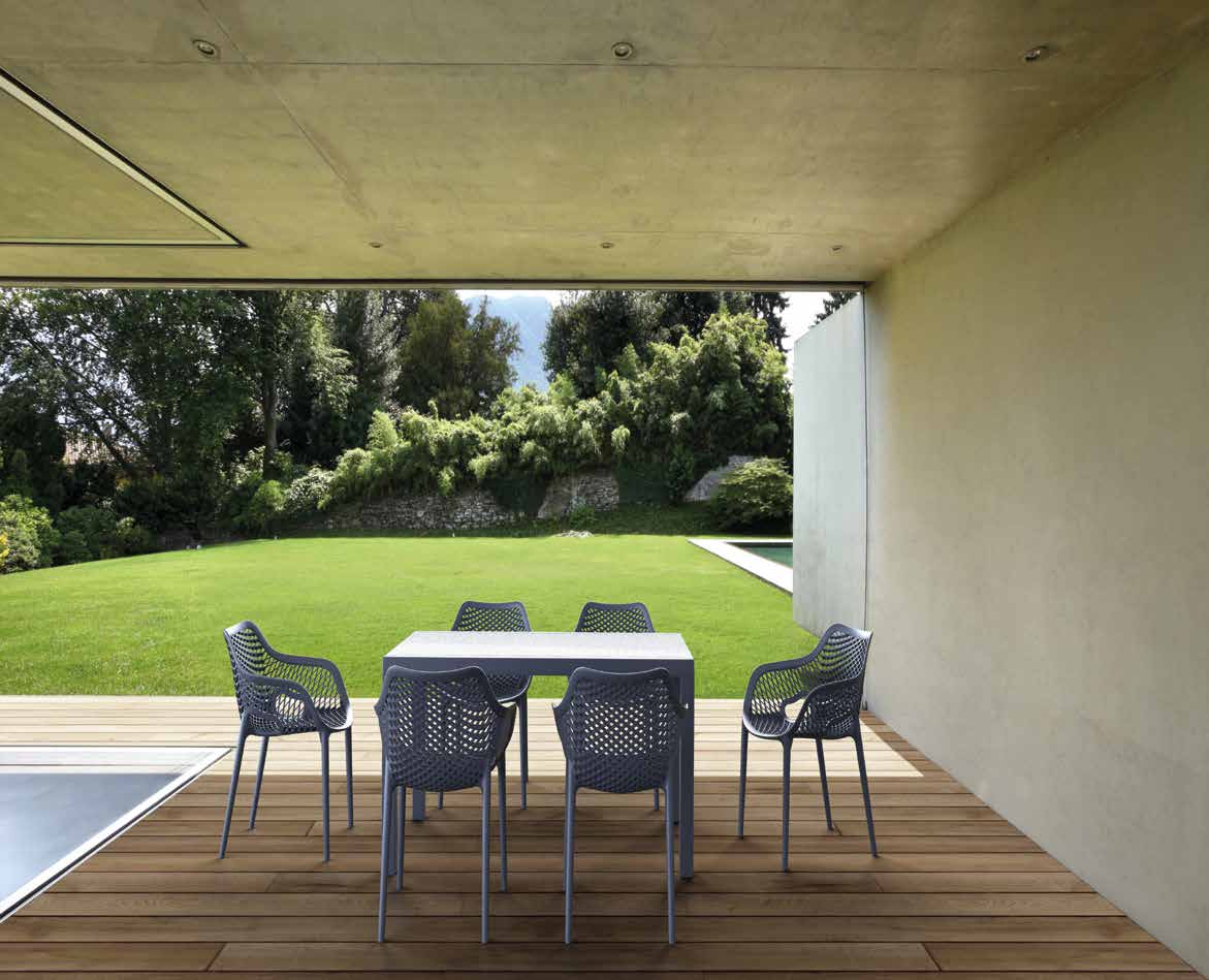 Grattoni GS 1051 Gartenstuhl im Korbdesign - mit Armlehnen - stapelbar