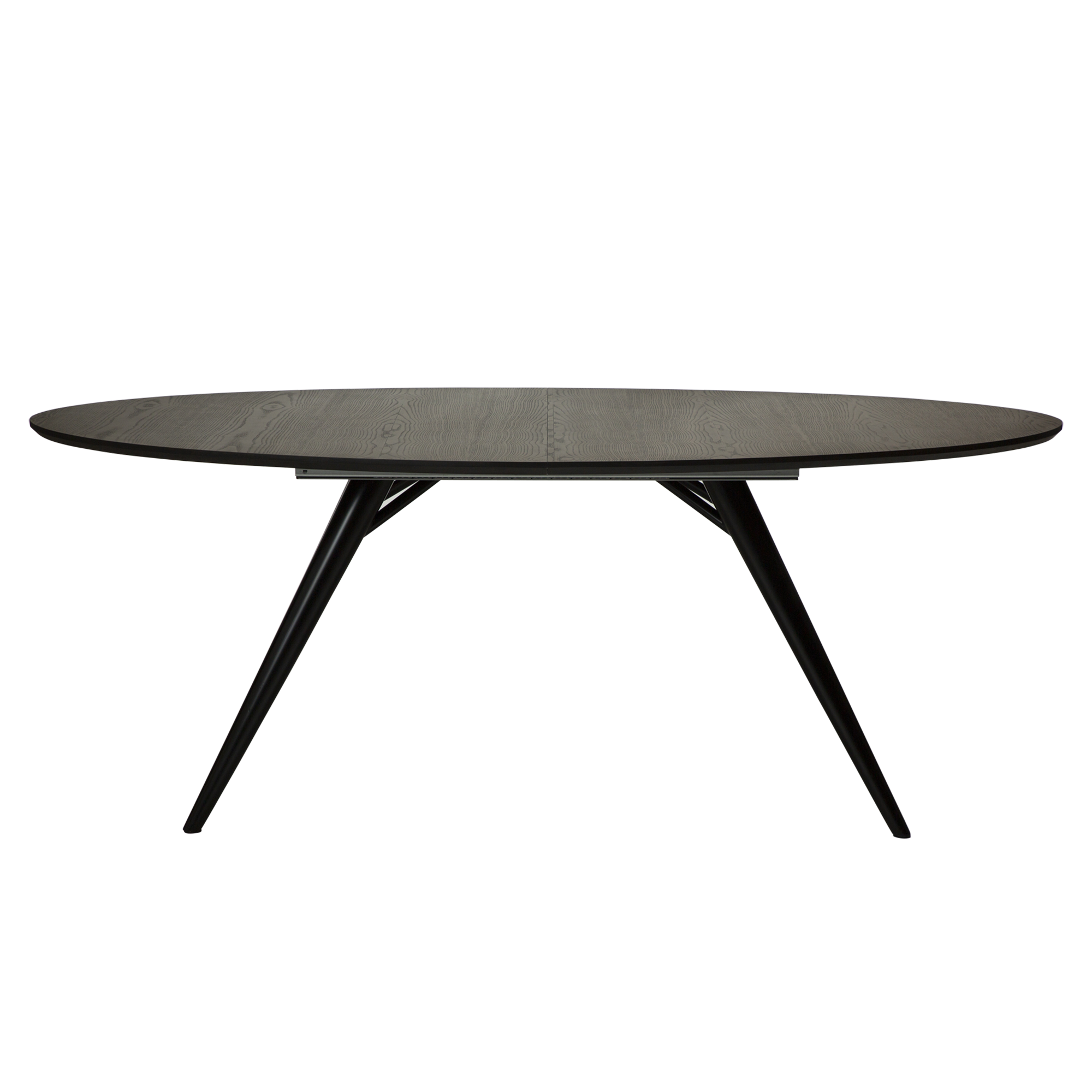 Dan-Form Eclipse Tisch - Tischplatte aus grau gebeizter Esche - oval - mit Verlängerung