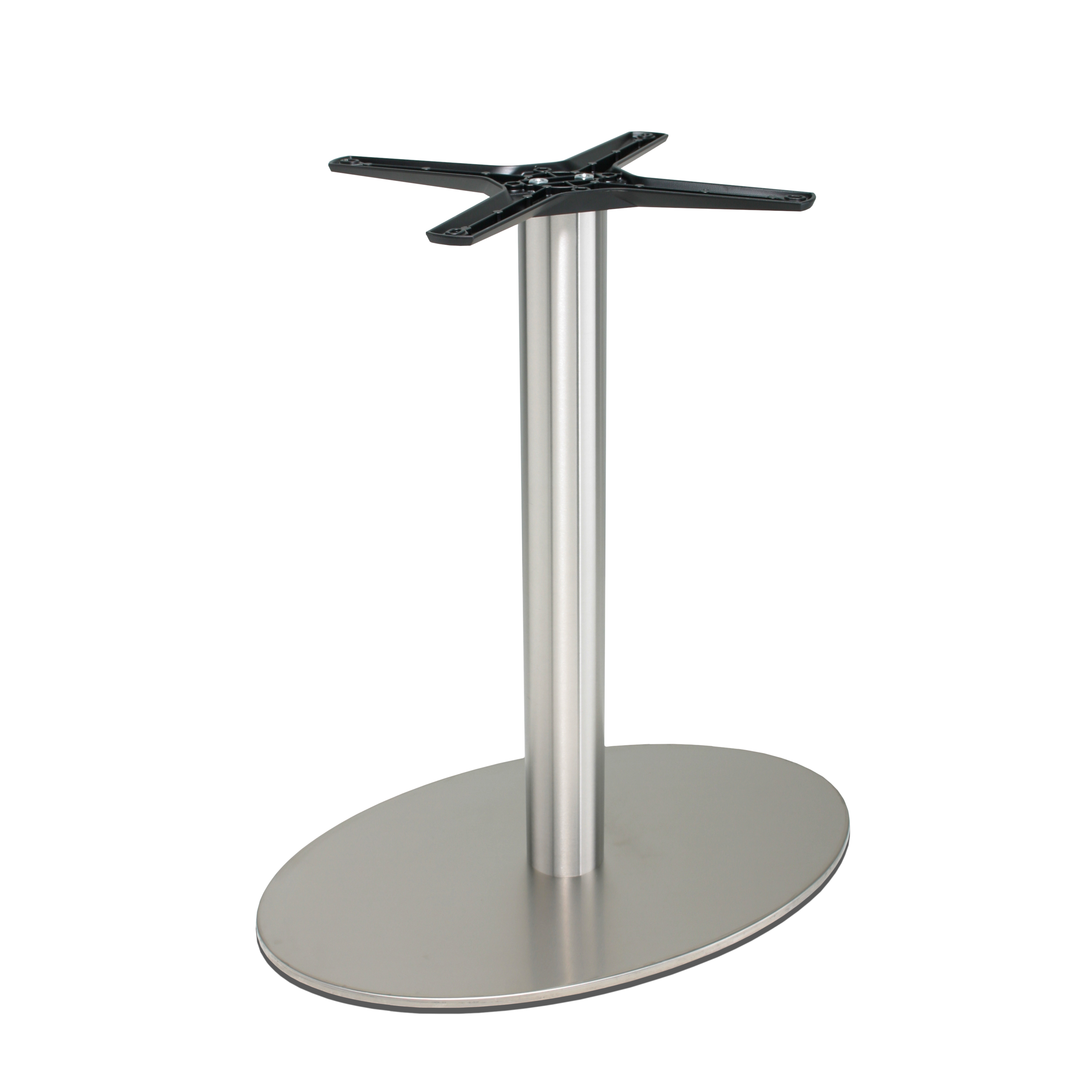 Tischgestell Edelstahl P501inox - rostfrei - satiniert - matt - ovale Bodenplatte