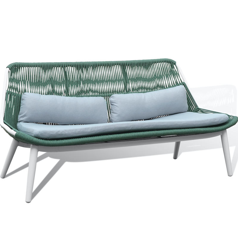 Grattoni Como Garten Lounge Set - Aluminium - Seilgeflecht - inkl. 3er Sofa - 2 Gartensessel und Gartentisch