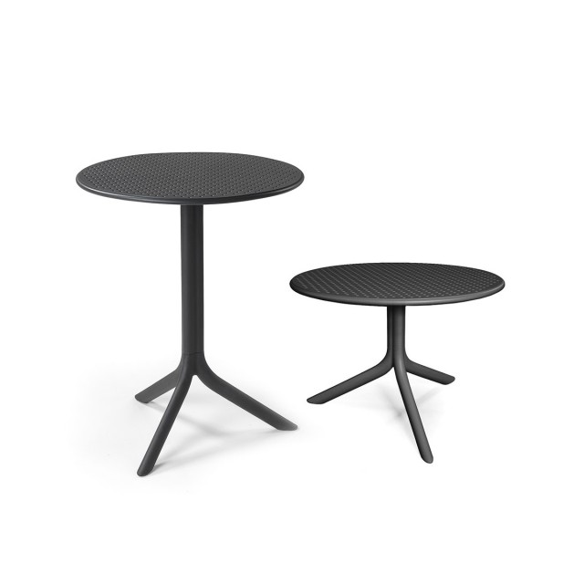 Outdoor Tisch NARDI STEP, rund, Recyclebarer Kunststoff, Ø 60,5cm, 2 Höhenoptionen