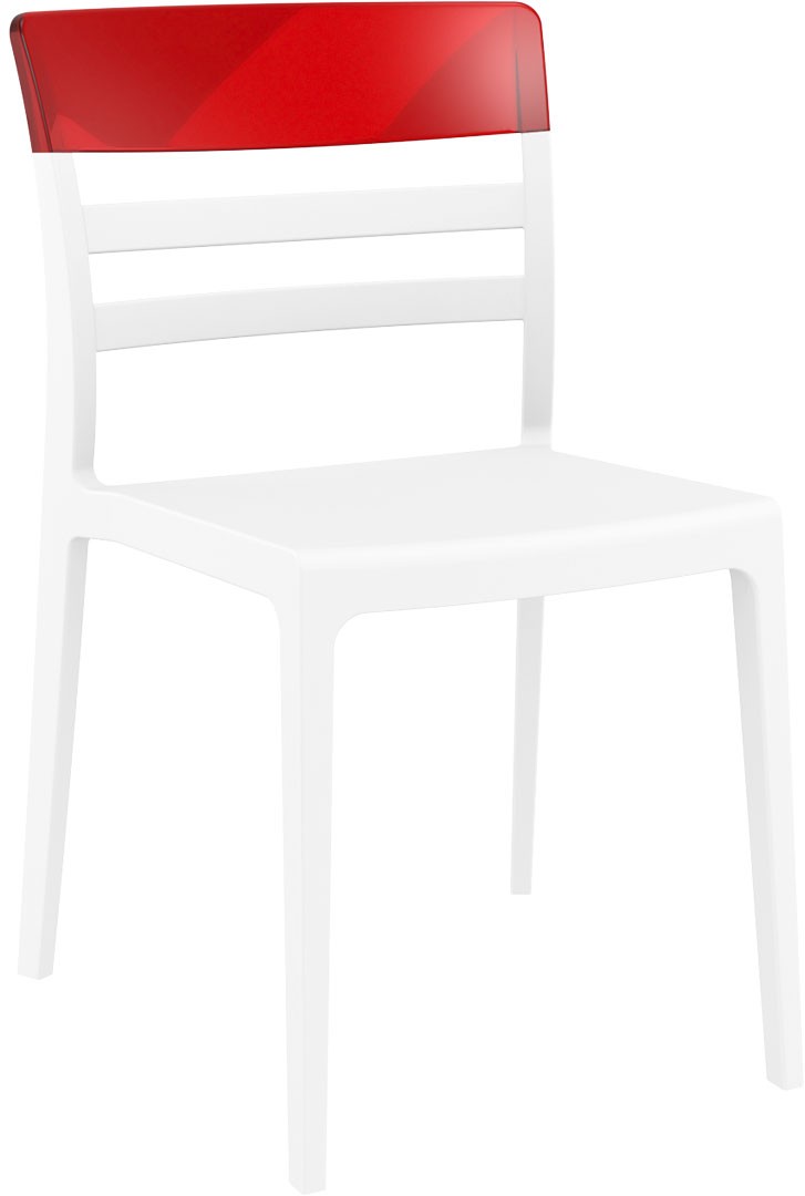 Siesta Moon Gartenstuhl - stapelbar - weiß-rot Siesta Moon Gartenstuhl - stapelbar - weiß-rot