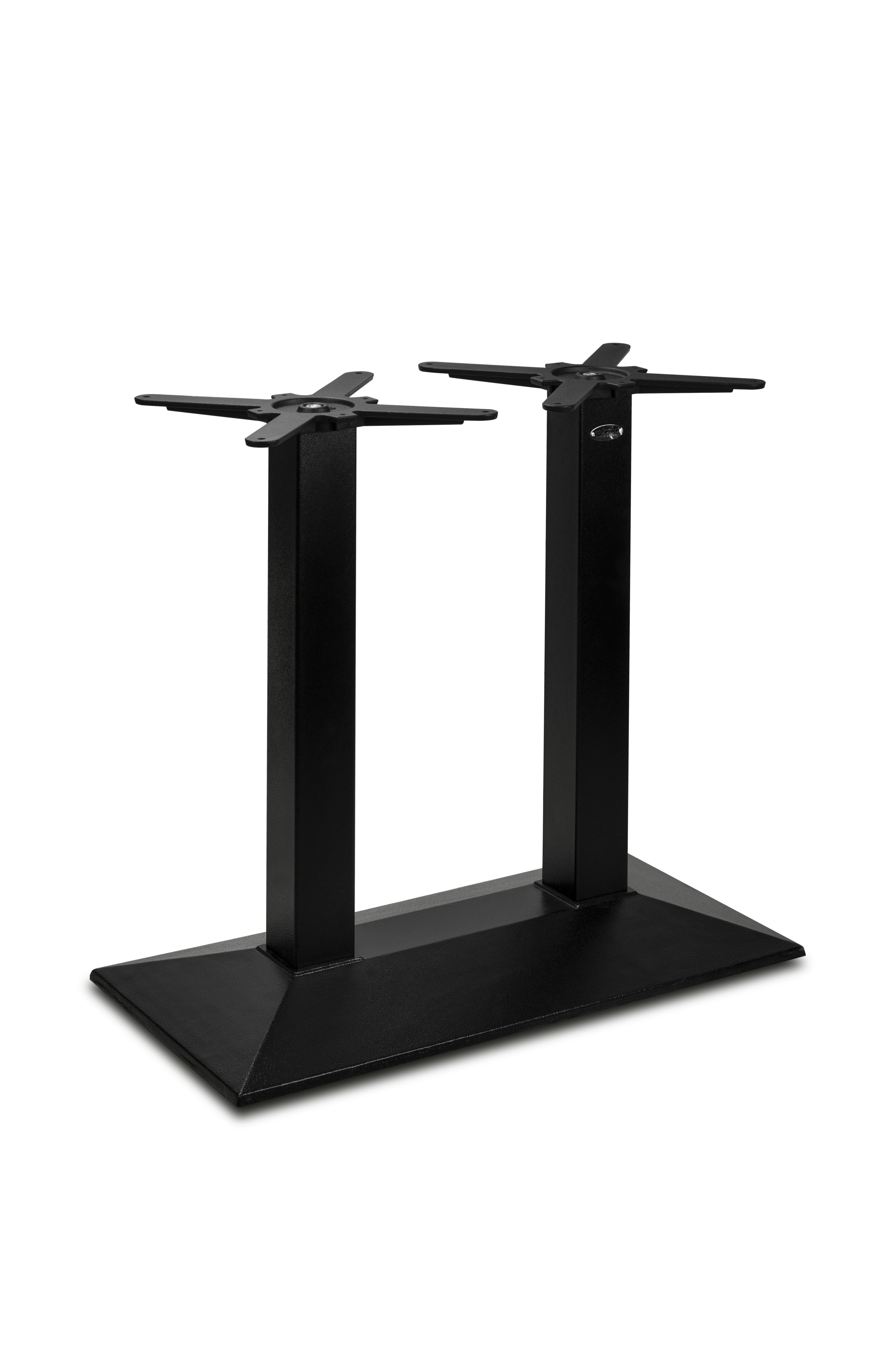 Premium Doppelsäulen Tischgestell PJ7069 (Tischbein) aus Gusseisen, pulverbeschichtet schwarz, rechteckig