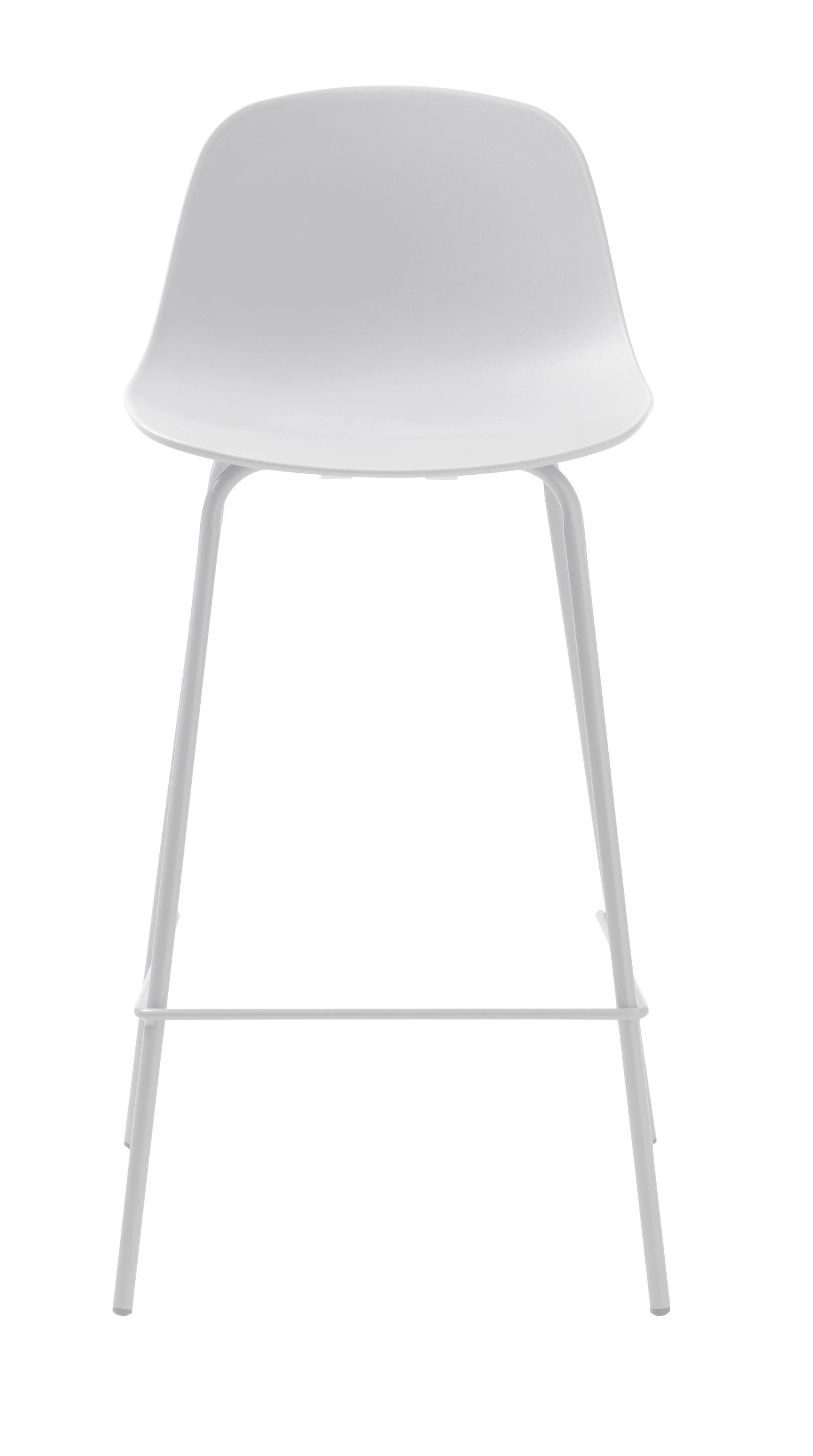 Metall Barhocker Whitby - Kunststoff Sitzschale - skandinavisches Design - weiß