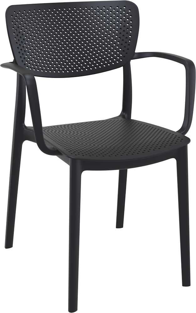Siesta Loft Kunststoff Gartenstuhl, stapelbar, Farbe: schwarz