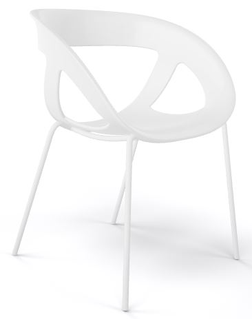 Metallstuhl GABER MOEMA 69 weiß-NAB, Kunststoff Sitzschale, stapelbar