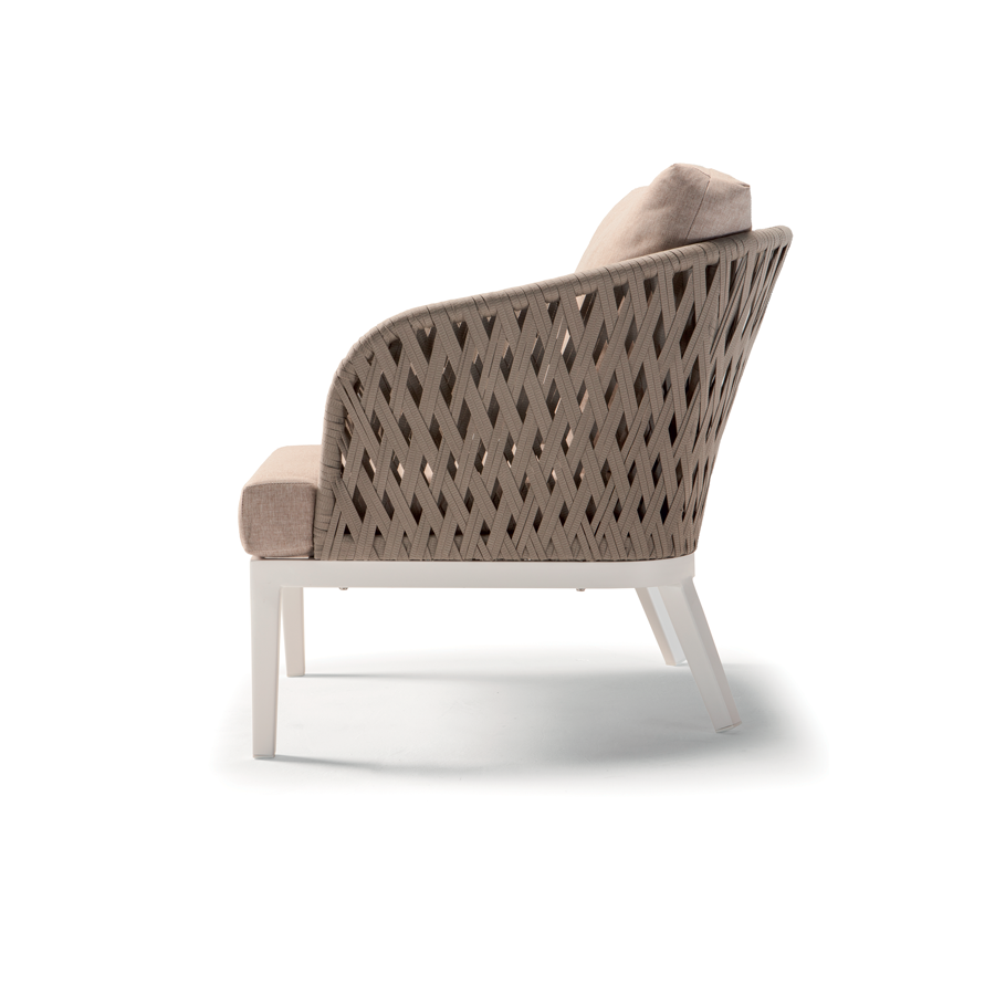 Grattoni Minorca Garten Lounge Set - Korbdesign - inkl. ein 2er Sofa - 2 Sessel und ein Tisch