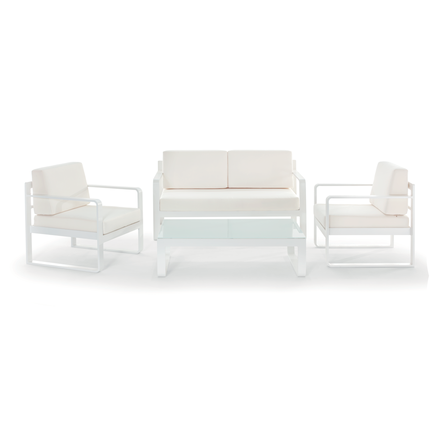 Outdoor Loungeset ANACAPRI, inkl. 2er Sofa, zwei Sessel und Tisch