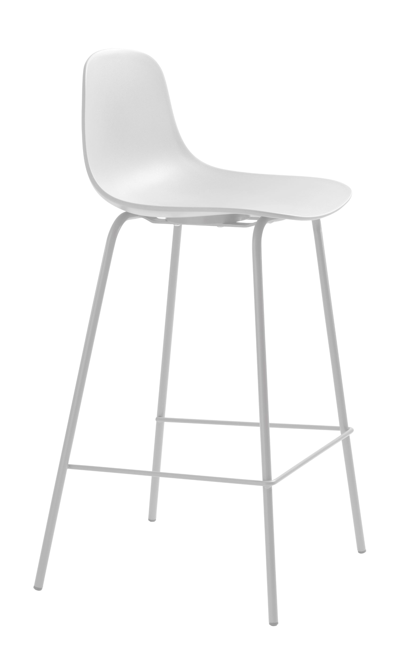 Metall Barhocker Whitby - Kunststoff Sitzschale - skandinavisches Design - weiß
